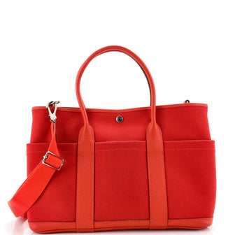 Hermes Garden Party Pockets Tote Toile and Leather 36