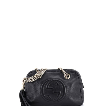 Gucci Soho Chain Zip Shoulder Bag Leather Small