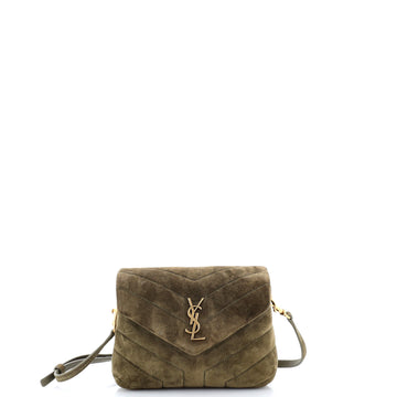 Saint Laurent Loulou Shoulder Bag Matelasse Chevron Suede Toy
