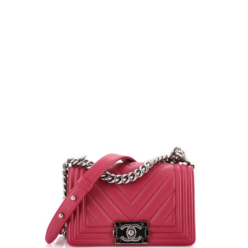 Chanel Boy Flap Bag Chevron Calfskin Small