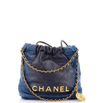 Chanel 22 Chain Hobo Quilted Shaded Calfskin Mini