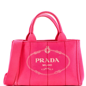 Prada Canapa Convertible Shopping Tote Canvas Small