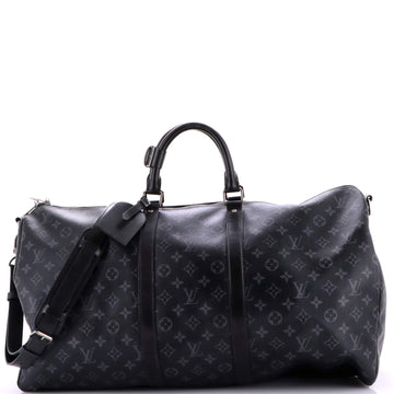 Louis Vuitton Keepall Bandouliere Bag Monogram Eclipse Canvas 55