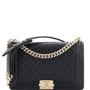 Chanel Boy Flap Bag Quilted Caviar Old Medium