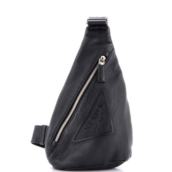 Prada Triangle Logo Sling Bag Leather