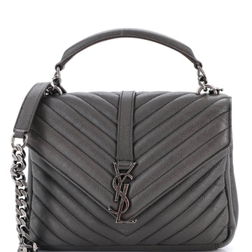 Saint Laurent Classic Monogram College Bag Matelasse Chevron Leather Medium