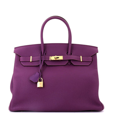 Hermes Birkin Handbag Purple Togo with Gold Hardware 35