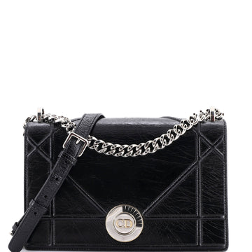 Christian Dior Diorama Clasp Flap Bag Crinkled Lambskin Medium