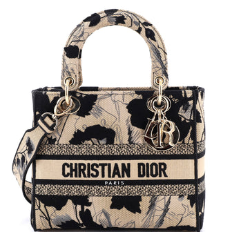 Christian Dior Lady D-Lite Bag Embroidered Canvas Medium