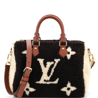 Louis Vuitton Speedy Bandouliere Bag Monogram Giant Teddy Fleece 25