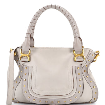 Chloe Marcie Satchel Studded Leather Medium