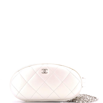 Chanel Zip Around Sunglasses Case with Chain Iridescent Lambskin
