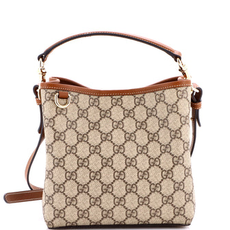 Gucci GG Emblem Bucket Bag GG Coated Canvas Small