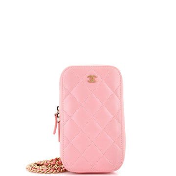 Chanel Zip Around Phone Case with Chain Quilted Lambskin