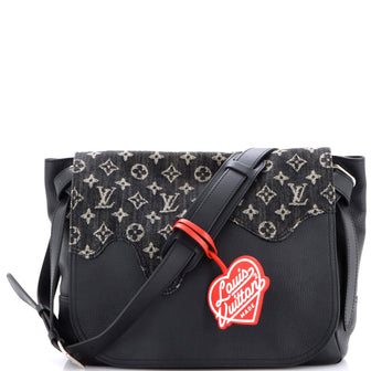 Louis Vuitton Nigo Besace Tokyo Messenger Bag Monogram Denim and Taurillon Leather