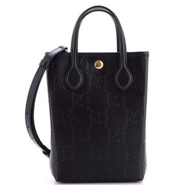 Gucci Vertical Tote GG Embossed Leather Mini