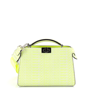 Fendi x Marc Jacobs Peekaboo ISeeU XCross Bag Printed Logo Embossed Leather