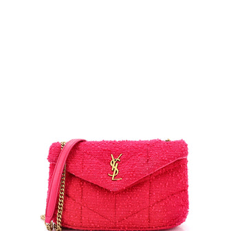 Saint Laurent Loulou Puffer Shoulder Bag Quilted Tweed Mini