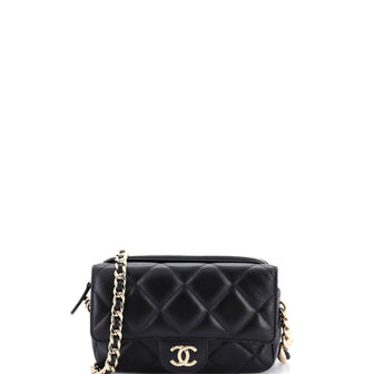 Chanel Resin Elegant Flap Phone Holder with Chain Quilted Lambskin
