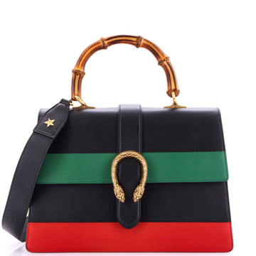 Gucci Dionysus Bamboo Top Handle Bag Colorblock Leather Large