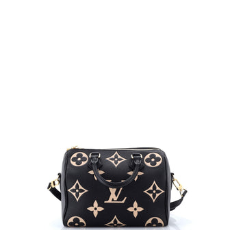 Louis Vuitton Speedy Bandouliere Bag Bicolor Monogram Empreinte Giant 25
