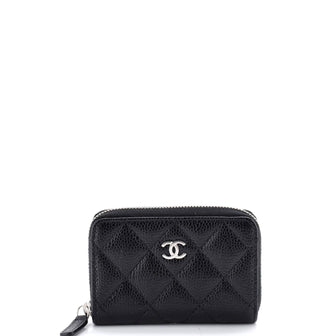 Chanel CC Zip Coin Purse Quilted Caviar Small