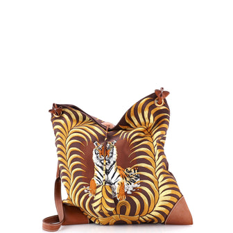 Hermes Silky City Bag Printed Silk and Leather PM
