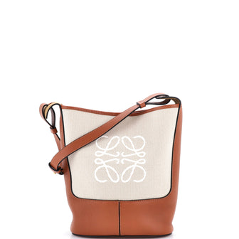 Loewe Anagram Bucket Bag Canvas with Leather Small