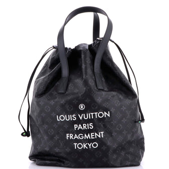 Louis Vuitton Cabas Light Drawstring Bag Flash Fragment Monogram Eclipse Canvas
