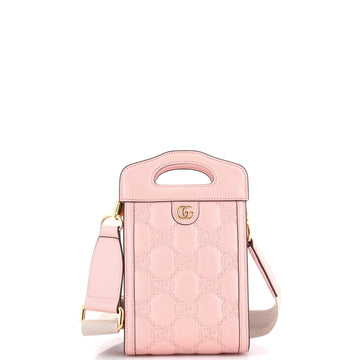 Gucci Top Handle Crossbody Bag GG Matelasse Leather Mini