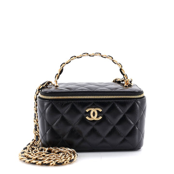 Chanel Golden Links Vanity Case with Chain Quilted Lambskin Small