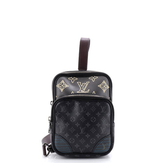 Louis Vuitton Amazone Sling Bag Patchwork Monogram Eclipse Canvas and Printed Leather