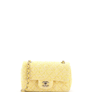 Chanel Classic Single Flap Bag Quilted Tweed Mini