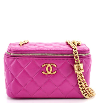 Chanel All Slide Long Vanity Case with Chain Quilted Lambskin Small