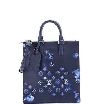 Louis Vuitton Sac Plat Zipped Bag Limited Edition Monogram Ink Watercolor Leather