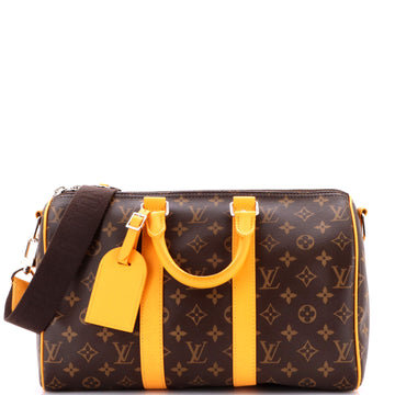 Louis Vuitton Keepall Bandouliere Bag Macassar Monogram Canvas 35