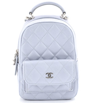 Chanel Classic CC Chain Pocket Backpack Quilted Caviar Mini