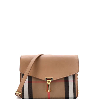 Burberry Macken Crossbody Bag Leather and House Check Canvas Small