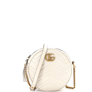 Gucci GG Marmont Round Shoulder Bag Matelasse Leather Mini