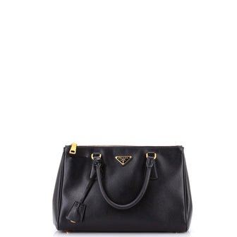 Prada Double Zip Lux Tote Saffiano Leather Small