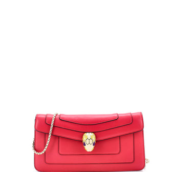 Bvlgari Serpenti Forever Chain Clutch Leather