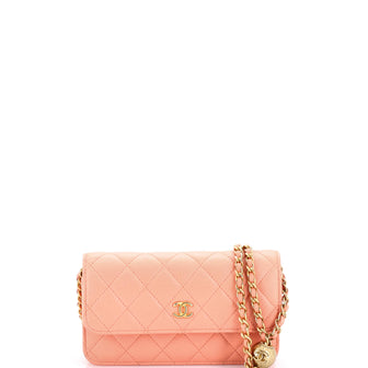 Chanel Pearl Crush Flap Phone Holder with Chain Quilted Lambskin