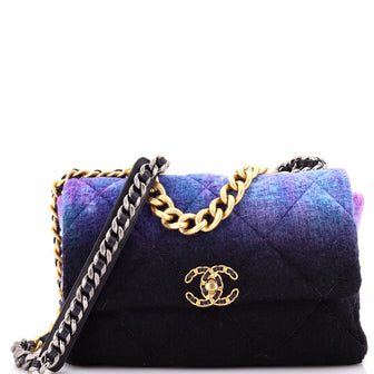 Chanel 19 Flap Bag Quilted Degrade Wool Medium