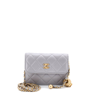 Chanel Pearl Crush Flap Clutch with Chain Quilted Lambskin Mini