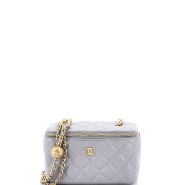 Chanel Pearl Crush Vanity Case with Chain Quilted Lambskin Small
