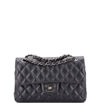 Chanel Classic Double Flap Bag Quilted Iridescent Caviar Small