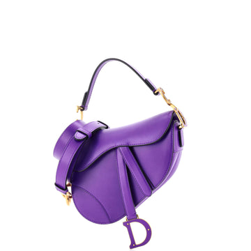 Christian Dior Saddle Handbag with Strap Leather Mini