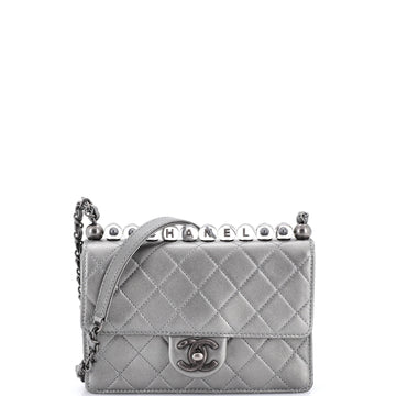Chanel Chic Pearls Flap Bag Quilted Goatskin with Acrylic Beads Small