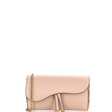 Christian Dior Saddle Chain Clutch Leather