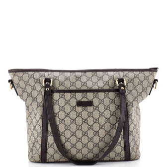Gucci Front Pocket Convertible Tote GG Coated Canvas Medium